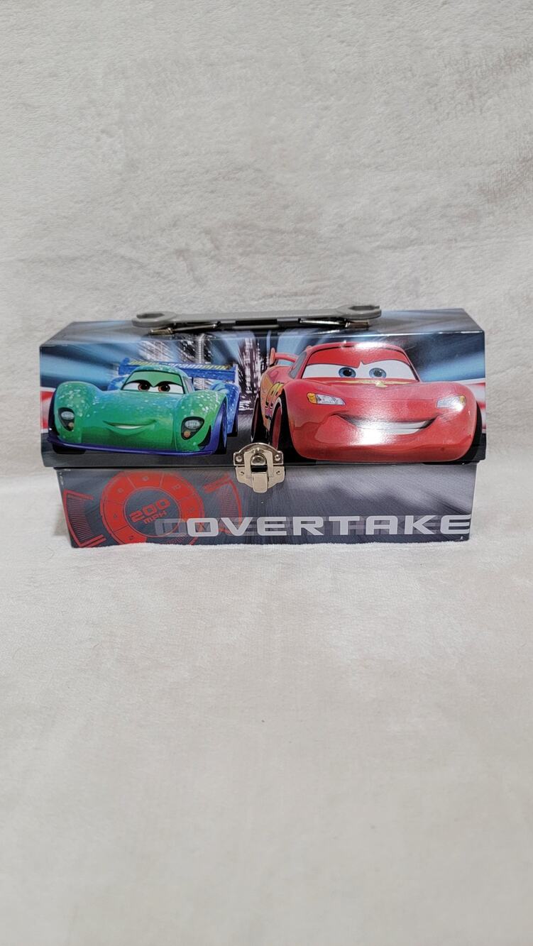 Walt Disney's Cars 2 Large Illustrated Rectangle Tool Box Tin